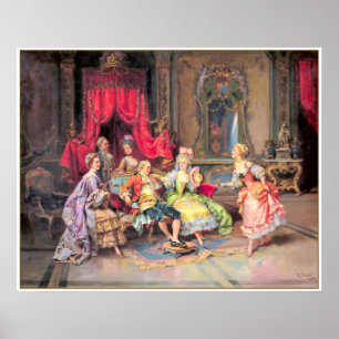Vintage 18th Century Party Scene Poster