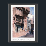 Vintage 1900 Cairo Egypt Sheikh's House Nahazzin Postcard<br><div class="desc">Watercolor drawing from a 1907 travel guide,  retouched and restored.</div>