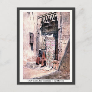 Vintage 1900 Cairo Egypt The Guardian of the Harem Postcard