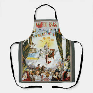Vintage 1900 Mobile Mardi Gras Carnival Poster Art Apron