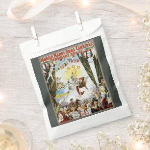 Vintage 1900 Mobile Mardi Gras Carnival Poster Art Favour Bag