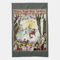 Vintage 1900 Mobile Mardi Gras Carnival Poster Art