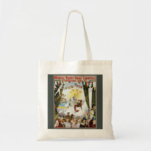 Vintage 1900 Mobile Mardi Gras Carnival Poster Art Tote Bag