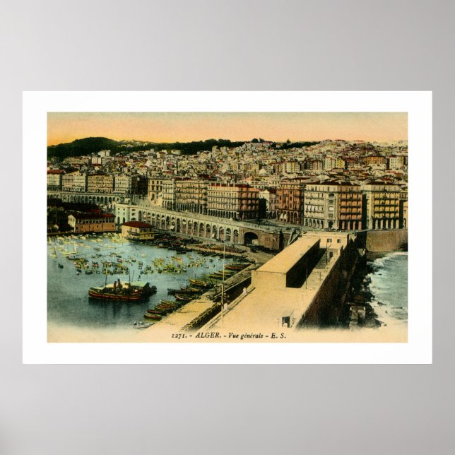 Vintage 1900s Algiers general view Poster (Front)