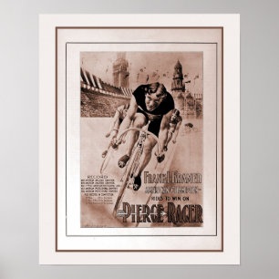 Vintage 1900s American cycling champion Poster