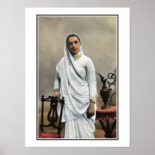 Vintage 1900s India, Parsi Woman Poster