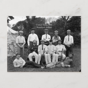 Vintage 1902 Cricket Team, Waterford, Ireland Postcard