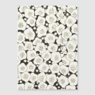 Vintage 1902 Japanese Floral: Black White Blossom