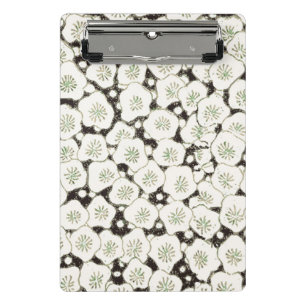 Vintage 1902 Japanese Floral: Black White Blossom Mini Clipboard