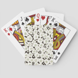 Vintage 1902 Japanese Floral: Black White Blossom Playing Cards