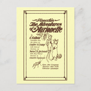 Vintage 1904 Pinocchio cover page Postcard