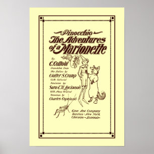 Vintage 1904 Pinocchio cover page Poster