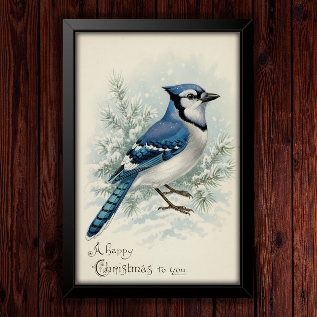 Vintage 1908 Blue Jay Christmas Poster Art (Creator Uploaded)