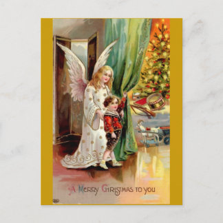 Vintage 1908 Greeting Card-Angel, Child, Toys Postcard