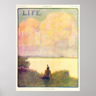 Vintage 1908 Life Magazine, New York City Poster