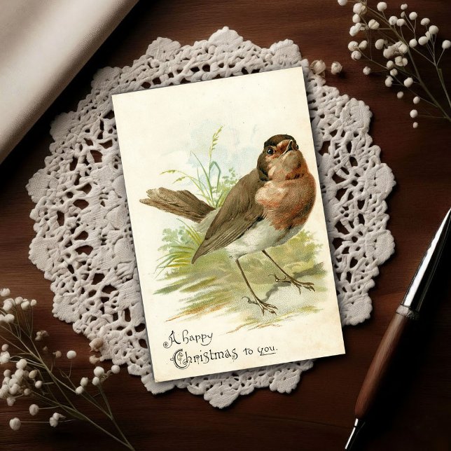 Vintage 1908 Robin Bird Christmas Greeting Postcard (Creator Uploaded)