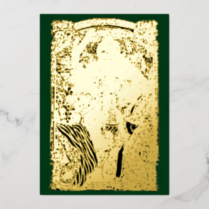 Vintage 1909 Art Nouveau Christmas Nativity Foil Holiday Card