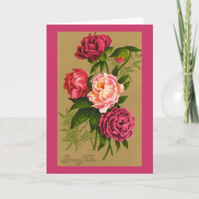 Vintage 1910 BONNE FETE Birthday Greeting Card (Front)