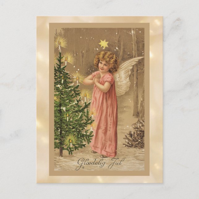 Vintage 1910 Norwegian Christmas Postcard (Front)