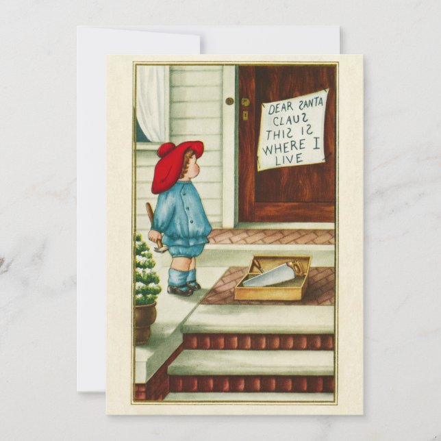 Vintage 1910s Child with Letter to Santa Claus (Front)