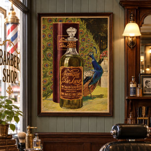 Vintage 1915 Barbers' Hair Tonic Ad Poster