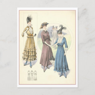 Vintage 1915 Fashion Illustration Postcard