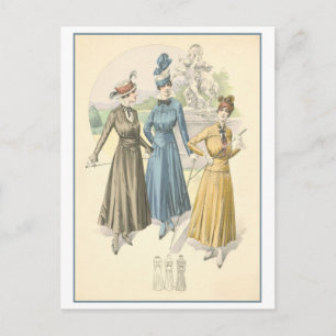 Vintage 1915 Fashion Illustration Postcard