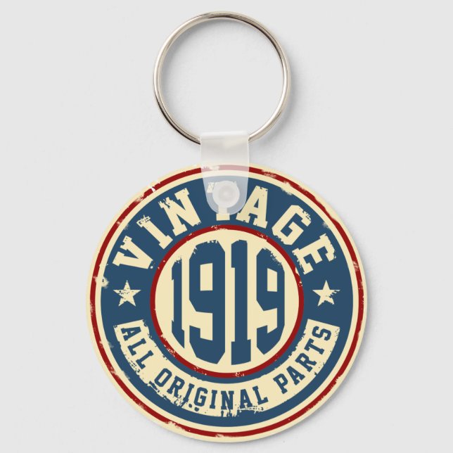 Vintage 1919 All Original Parts Key Ring (Front)