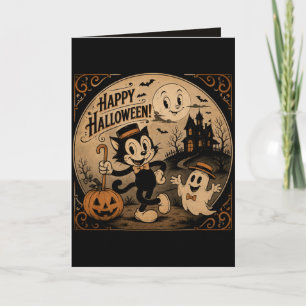 vintage 1920 Halloween cartoons art Card