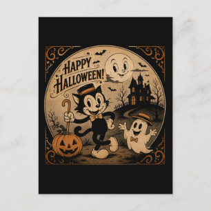 vintage 1920 Halloween cartoons art Postcard