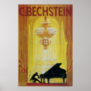 vintage 1920 piano advertising poster