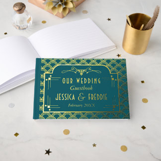 Vintage 1920's Art Deco Gatsby Wedding Collection Guest Book