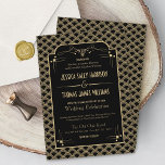 Vintage 1920's Art Deco Gatsby Wedding Collection Invitation<br><div class="desc">Celebrate in style with these vintage and very elegant wedding invitations. The design is easy to personalise with your own special event wording and your guests will be thrilled when they receive these fabulous wedding invites. Matching wedding items can be found in the collection.</div>