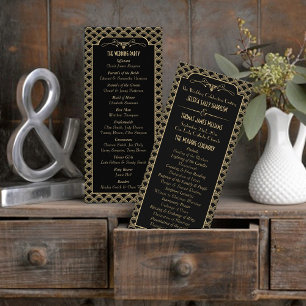 Vintage 1920's Art Deco Gatsby Wedding Collection Program