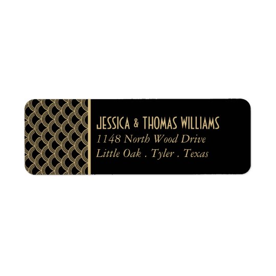 Vintage 1920's Art Deco Gatsby Wedding Collection Return Address Label