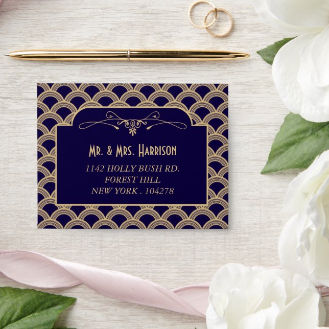 Vintage 1920's Art Deco Gatsby Wedding - RSVP Envelope (Wedding)