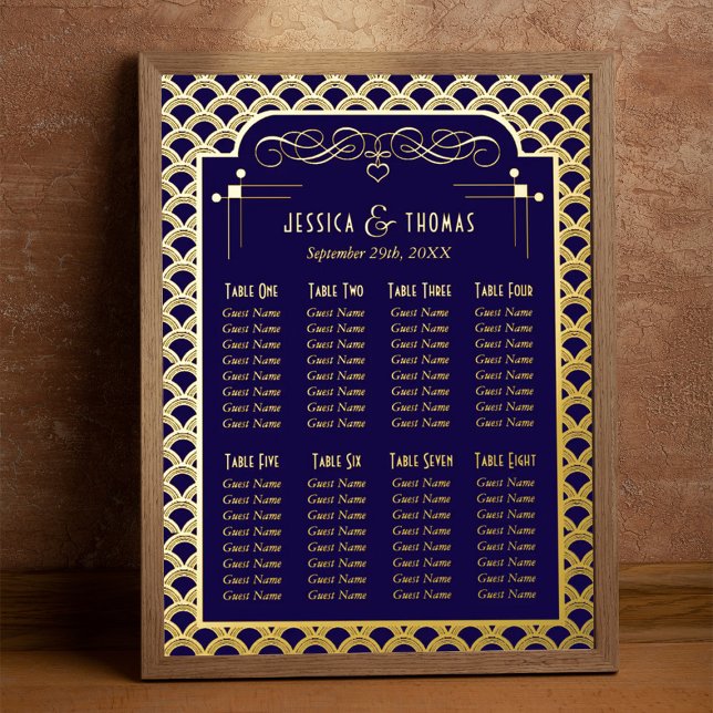Vintage 1920's Art Deco Gatsby Wedding Seating Foil Prints (Creator Uploaded)