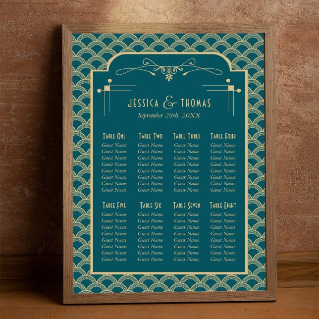 Vintage 1920's Art Deco Gatsby Wedding Seating Poster (Creator Uploaded)