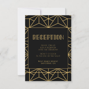 Vintage 1920s art deco geometric reception card