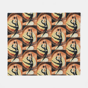 Vintage 1920s Art Deco Male Dancer Top Hat Fleece Blanket