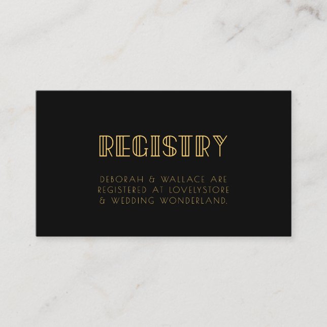 Vintage 1920s art deco wedding registry card (Front)