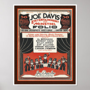VINTAGE 1920S BLACK AMERICANA MUSIC ART POSTER