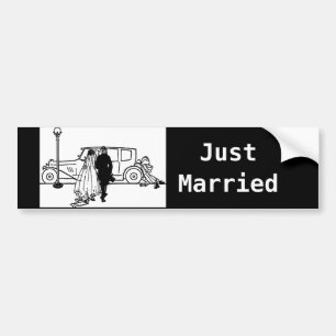Vintage 1920s Bride & Groom Wedding Bumper Sticker