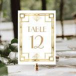 Vintage 1920s Deco Frame White Gold Wedding Table Number<br><div class="desc">This elegant vintage-inspired wedding table number card features a gold faux foil geometric deco border on a white background. The word "table" appears in decorative gold-coloured 1920s-style font. (Edit the table number separately for each individual card.)</div>