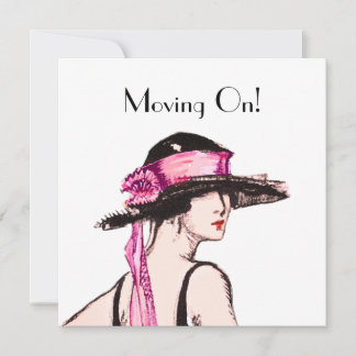 Vintage 1920's Flapper Girl New Home Address Card