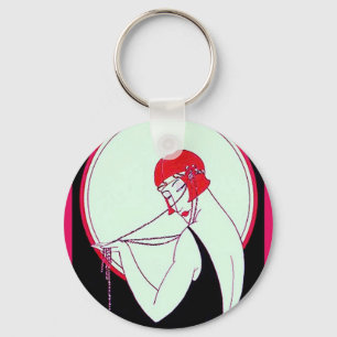 Vintage 1920's Flapper Key Ring