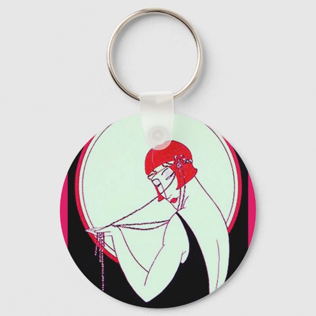 Vintage 1920's Flapper Key Ring (Front)