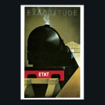 Vintage 1920s French Art Deco train travel ad Poster<br><div class="desc">Contact us if you need help resizing.
 Beautiful example of Art Deco,  this French tourist railways advert.
 Artist: Pierre Fix-Masseau</div>
