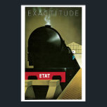 Vintage 1920s French Art Deco train travel ad Poster<br><div class="desc">Contact us if you need help resizing.
 Beautiful example of Art Deco,  this French tourist railways advert.
 Artist: Pierre Fix-Masseau</div>