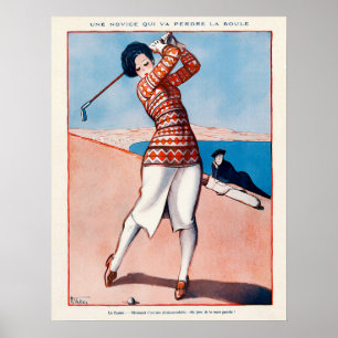 Vintage 1920's French Golf Print